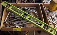 Lot with Various Wrenches and Level