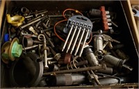 Toolbox with Various Bits, Nuts & Bolts, and more