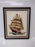 Crewel Clipper Ship Wall Art