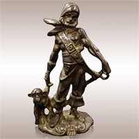 An Old Cast Bronze Statue Of A Caribbean Pirate