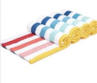 Amazon Basics Cabana Stripe Beach Towel - Pack of