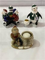 Lot of 3 Penguin Design Candle Holders