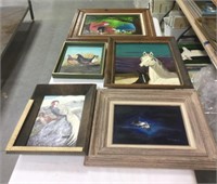 5 framed paintings-Local artist Dean Haddock