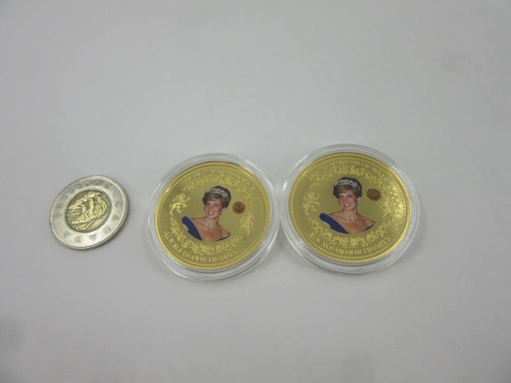 2 pièces commémoratives de la princesse Diana