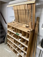 cabinet with wood caps etc and all spindles in pic