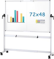 72x48" VIZ-PRO Double-Sided Mobile Whiteboard