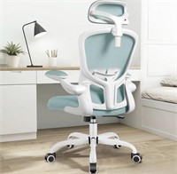 LIGHT BLUE ERGONOMIC OFFICE CHAIR MAY BE MISSING