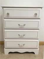 WHITE DRESSER WITH GOLD ACCENTS