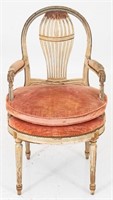 Louis XVI Style Balloon Back Painted Fauteuil