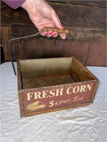 Vintage Farmhouse Style Fresh Corn Metal Basket