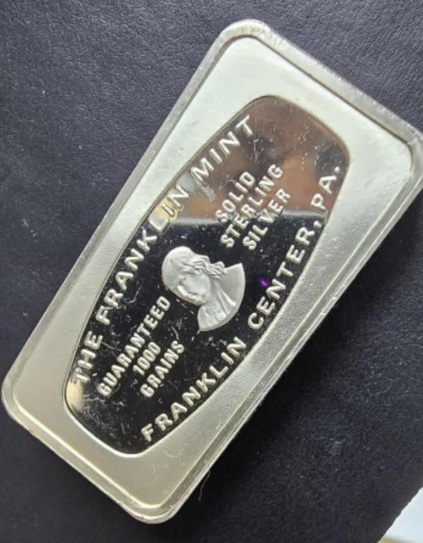 66G Solid Sterling Silver 925 Franklin Mint  Bar