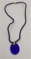 TAGLIAMONTE, 14Kt YG Carved Blue Cameo Necklace