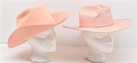 (2) Pink Western Cowboy Hats 7 1/8 Eddy