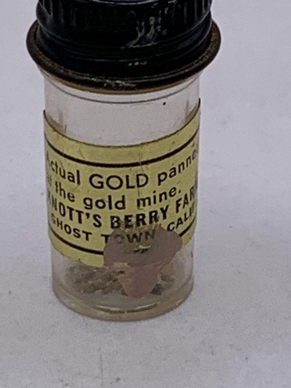 VIAL OF PANNED GOLD FLAKES