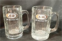 2 A&W Root Beer Mugs