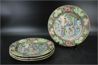 Group of 4 Chinese Rose Medallion Plates