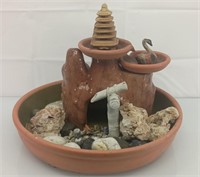 Ceramic bird bath 17"