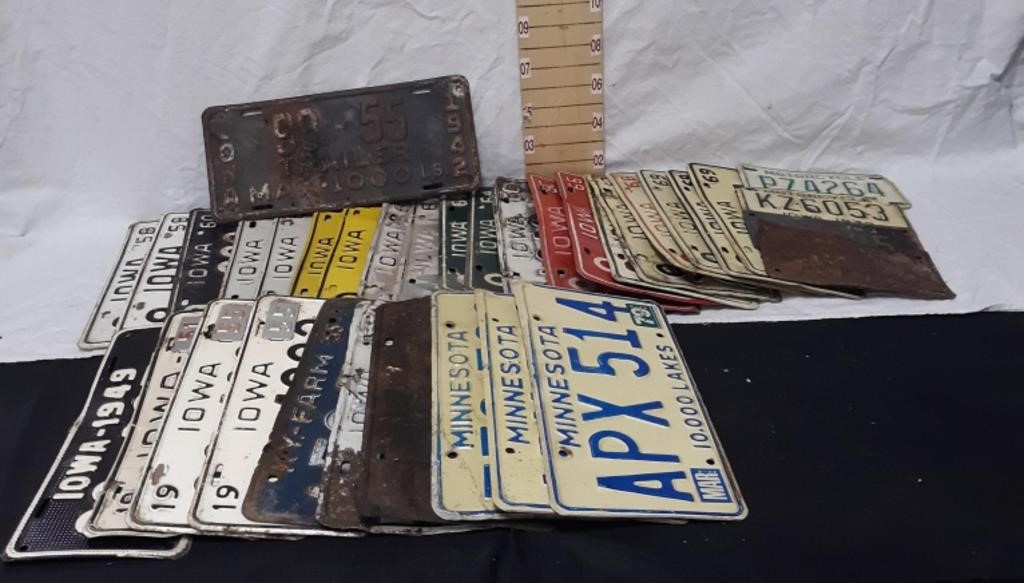 Vintage Assortment Of License Plates