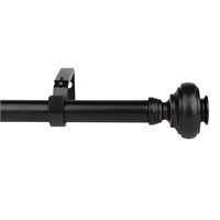 WJ,Black Curtain Rods for Windows 48 to 84 inches