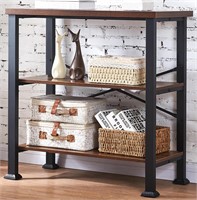 HOMBAZAAR Bookshelf, 3-Tier Vintage Industrial Boo