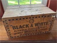 “Black & White” whisky crate 9”x17”x12”