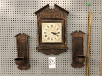 CLOCK AND CANDLE HOLDERS - PLASTIC