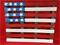Reclaimed Pallet Wood American Flag Decor