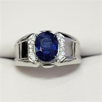 $330 Silver Sapphire(3ct) Ring