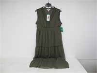Cristina B Women's XL V-Neck Dress, Green Extra