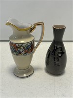 2- Japan vases Noritake  sake bottle creamer - 6”