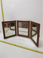 antique triple folding mirror set