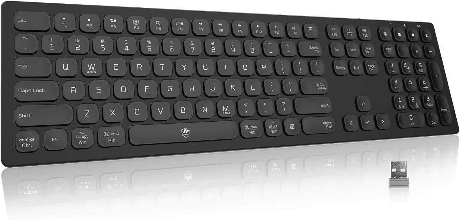 POWZAN Wireless Slim Multi-Device Keyboard Black