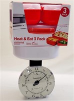 3pk Heat & Eat Set and Progressive Food Scale