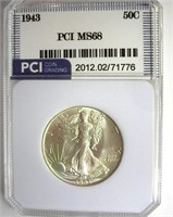 1943 Walking Liberty MS68 LISTS $25000