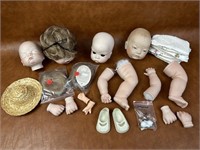 1980's/90's Ceramic Doll Parts and Accessories