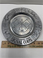 US ARMY SIGNAL CORP PEWTER PLATE FORT RITCHIE