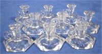 Glass Candles Holders - qty 9