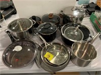 LARGE GROUP OF POTS & PANS OF ALL KINDS