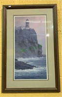 Framed lighthouse print, split rock lighthouse,