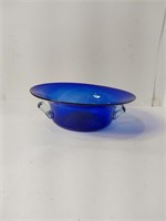 Handblown Cobalt Blue Art Glass Bowl U16A
