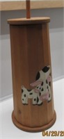 37" WOOD BUTTER CHURN HAND PAINTED COWS. NO