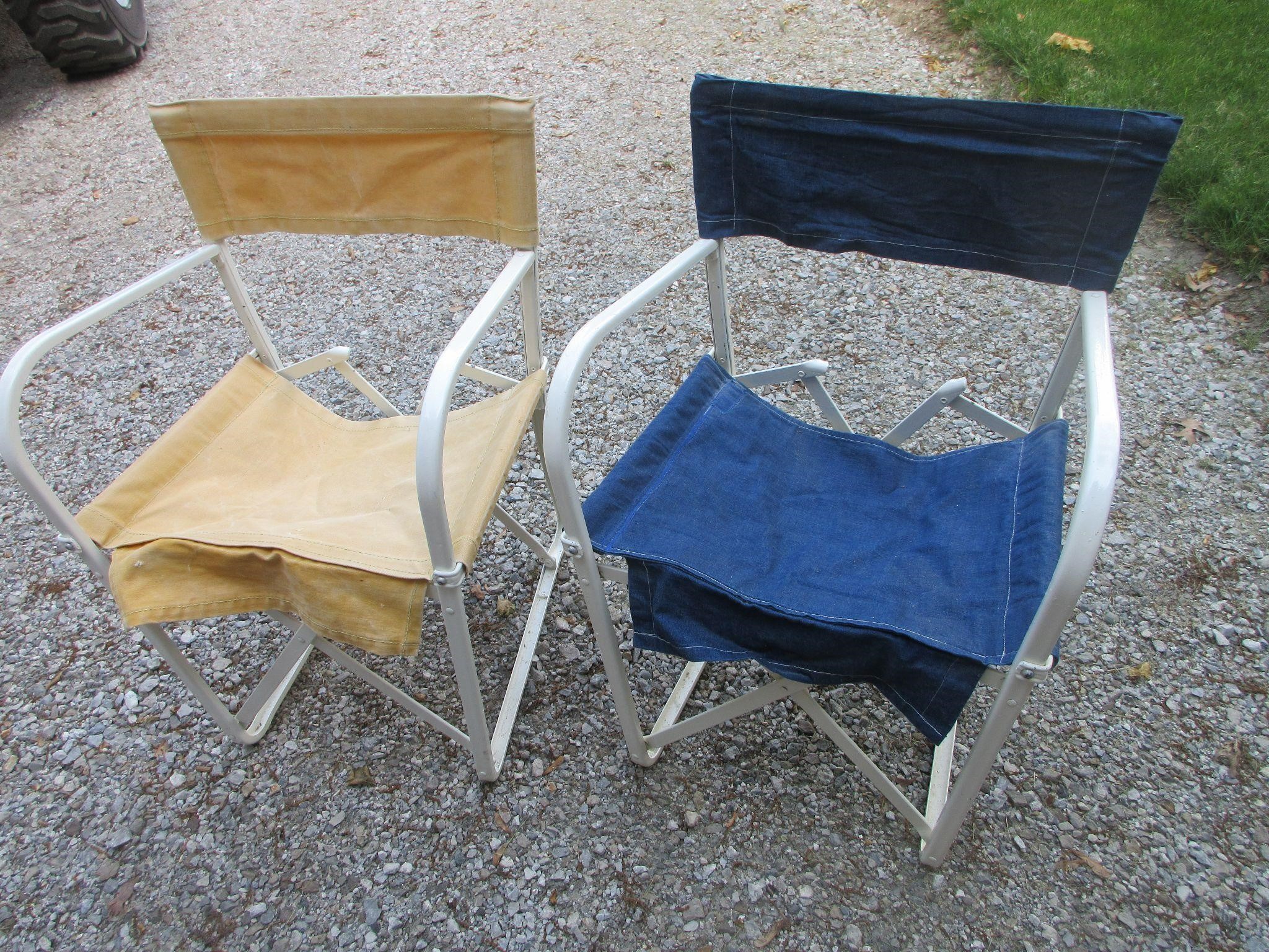 Two Metal Frame Folding Chairs