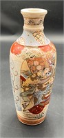 Vintage Asian Multicolor Hand-painted Vase