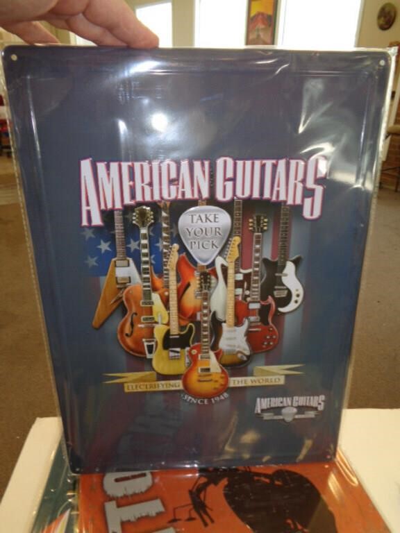 12" X 17" METAL SIGN - GUITARS