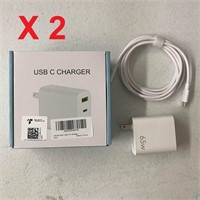 2 PACK OF IFEART 65W USB A/C CHARGER