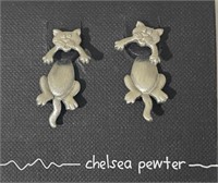 PAIR OF ADORABLE CHELSEA PEWTER