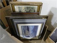 BOX: 7 ANTIQUE AND OTHER FRAMED PRINTS