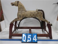 ORIGINAL EARLY PRIMITIVE SWINGING HORSE W/ TAIL