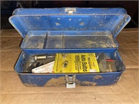 SMALL BLUE METAL BOX WITH AUTO-FUSES & BULBS