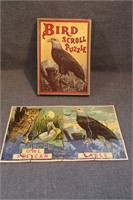 Antique Milton Bradley Bird Scroll Puzzle c.1900